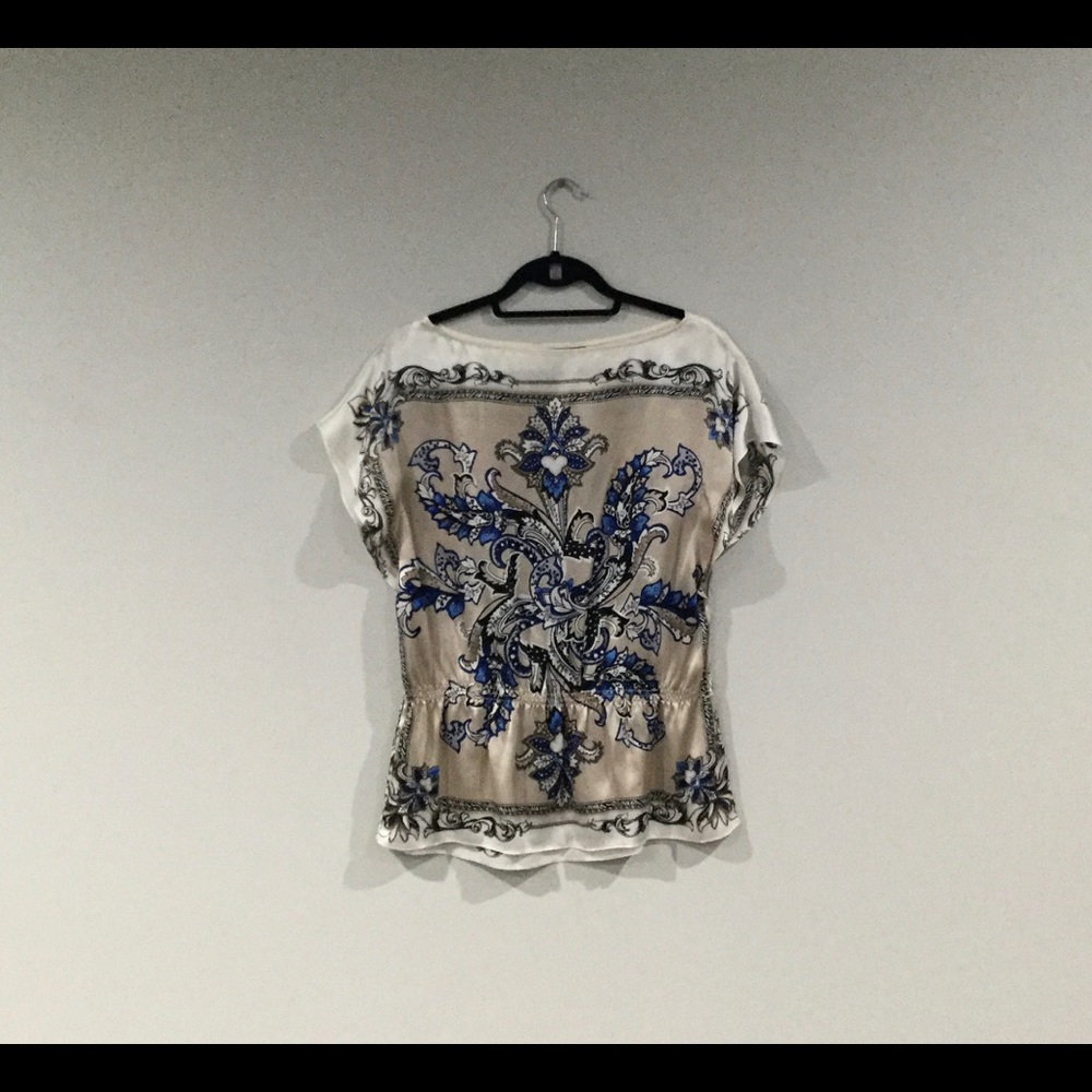 White House Black Market Silk Blouse Size Small